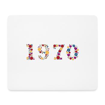 Année 1970 Fleurs - Tapis de souris (format paysage) - blanc - Devant