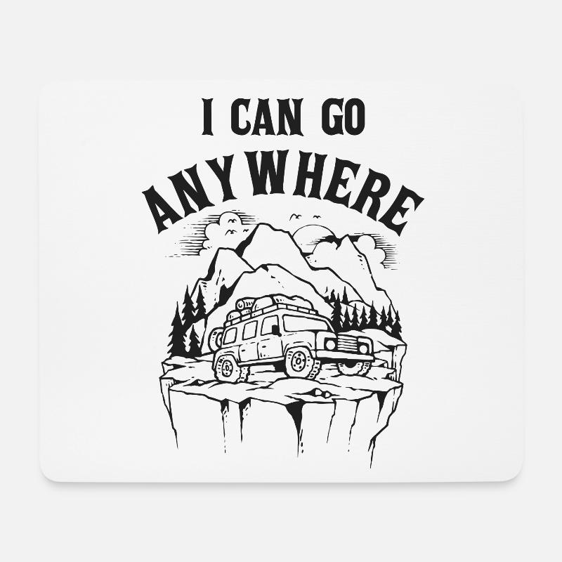 Offroad "I can go anywhere" - Mousepad (Querformat) - Weiß