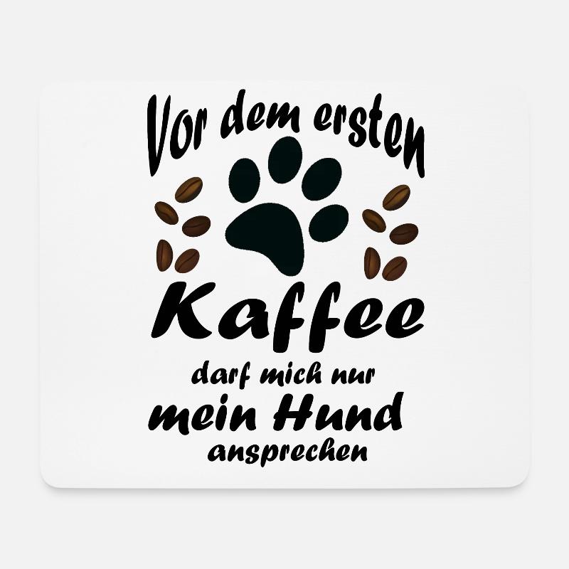Kaffee Hund - Mousepad (Querformat) - Weiß