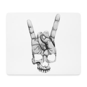 Rock On Hand-Skull - Mouse Pad (horizontal) - white - Front