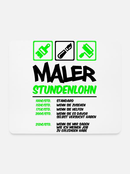 Farbe änderbar | Maler Stundenlohn - Mousepad (Querformat) - Weiß