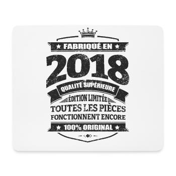 FABRIQUÉ EN 2018 - Tapis de souris (format paysage) - blanc - Devant