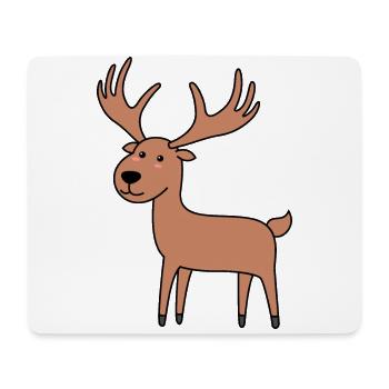 Elch Comic Tier - Mousepad (Querformat) - Weiß - Vorne