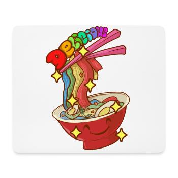 délicieuse nouilles arc-en-ciel style kawaii pour LGBT+ - Tapis de souris (format paysage) - blanc - Devant
