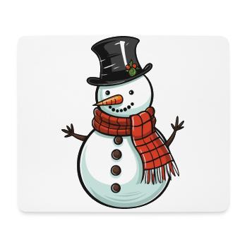 Bonhomme de neige Hiver Neige - Tapis de souris (format paysage) - blanc - Devant