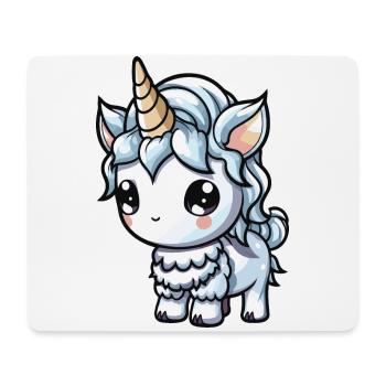 Unicorn Winter Animal Baby Comic - Mouse Pad (horizontal) - white - Front