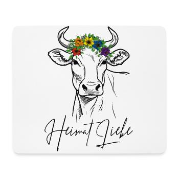 Kuh Heimat Liebe - Mousepad (Querformat) - Weiß - Vorne