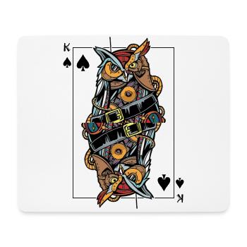Uhu Steampunk Kartenspiel Pik König Poker - Mousepad (Querformat) - Weiß - Vorne