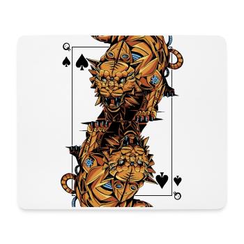 Tiger Steampunk Jeu de cartes Spades Queen Poker - Tapis de souris (format paysage) - blanc - Devant
