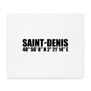 Saint-Denis Koordinaten - Mousepad (Querformat) - Weiß - Vorne