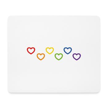 Rainbow Hearts LGBTQ LGBT gay pride - Mouse Pad (horizontal) - white - Front