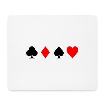 Alle Symbole Poker / Skat / ... - Mousepad (Querformat) - Weiß - Vorne