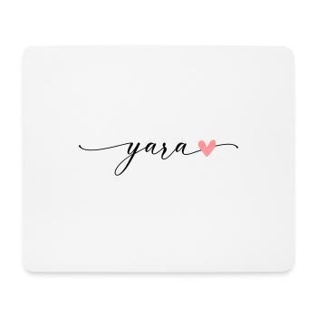 Yara Nom Prénom Calligraphie Script - Tapis de souris (format paysage) - blanc - Devant