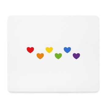 Rainbow Hearts LGBTQ LGBT gay pride - Mouse Pad (horizontal) - white - Front