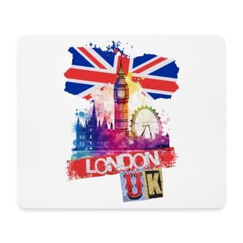 London England Stadt Skyline Big Ben Bunt Splash - Mousepad (Querformat) - Weiß - Vorne