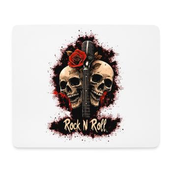 Rock N Roll Crâne Guitare électrique Rose Musique Rocker - Tapis de souris (format paysage) - blanc - Devant