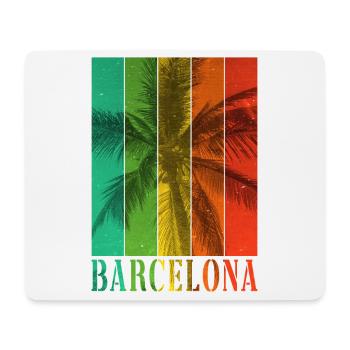 Barcelone Espagne Été Palmiers Plage Mer Vacances - Tapis de souris (format paysage) - blanc - Devant