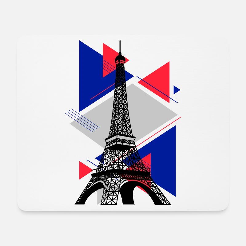 Paris Eiffelturm Frankreich Stadt Skyline Kunst - Mousepad (Querformat) - Weiß