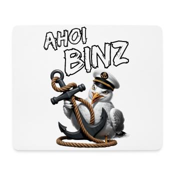 Ohé Binz ! mouette drôle avec ancre - Tapis de souris (format paysage) - blanc - Devant