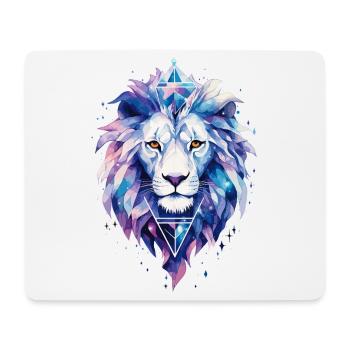Löwe Löwenkopf Kosmisch Galaxie Universum Kunst - Mousepad (Querformat) - Weiß - Vorne
