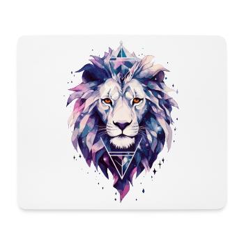 Löwe Löwenkopf Kosmisch Galaxie Universum Kunst - Mousepad (Querformat) - Weiß - Vorne
