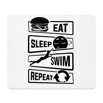 Eat Sleep Swim Repeat - Schwimmen Wassersport Pool - Mousepad (Querformat) - Weiß - Vorne