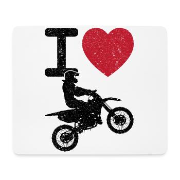 J'AIME MOTOCROSS Dirt Bike Moto Biker Gift - Tapis de souris (format paysage) - blanc - Devant