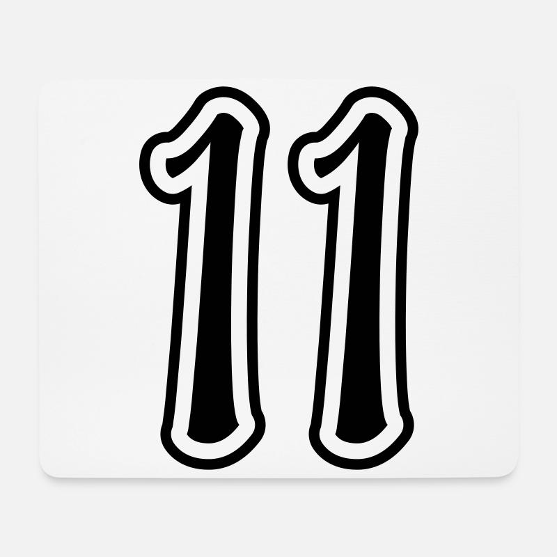 11 Zahl nummer - Mousepad (Querformat) - Weiß