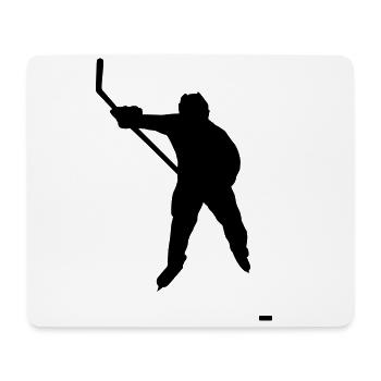 Eishockey Spieler mit Puck - Mousepad (Querformat) - Weiß - Vorne