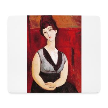 Amadeo Modigliani - The chocolate girl. 1916th - Mouse Pad (horizontal) - white - Front