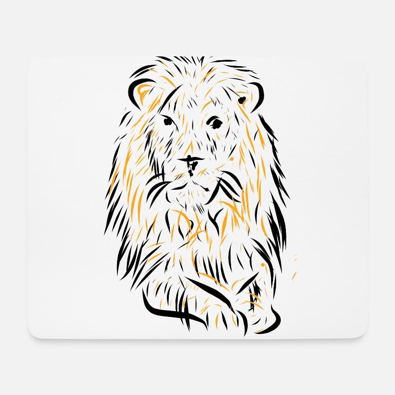 Löwe - Mousepad (Querformat) - Weiß