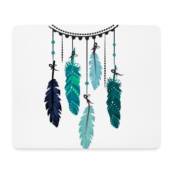 Boho Federn - Mousepad (Querformat) - Weiß - Vorne