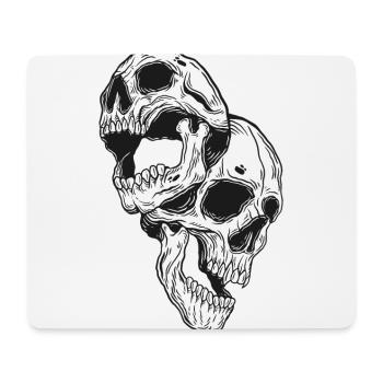 Schädel Skull Horror Skelett Halloween Metall - Mousepad (Querformat) - Weiß - Vorne