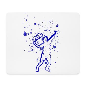 tennis,serve, watercolour, tennis player,blue - Mouse Pad (horizontal) - white - Front
