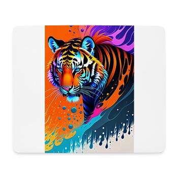 Colorful Art Potrait Tiger 1 - Mouse Pad (horizontal) - white - Front