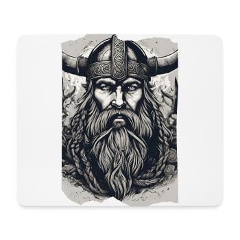 Norseman Legende Wikinger Gehörnter Helm Bart Grau - Mousepad (Querformat) - Weiß - Vorne