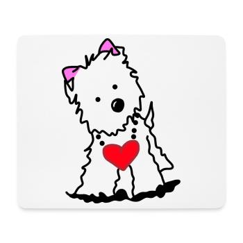Yorkshire Terrier Dog Heart - Mouse Pad (horizontal) - white - Front