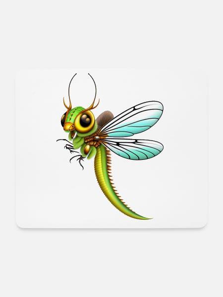 Libelle im Anflug - Mousepad (Querformat) - Weiß