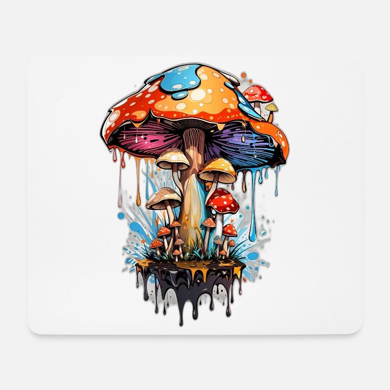 Treten Sie ein in den verzauberten Wald: Psychedelisch - Mousepad (Querformat) - Weiß