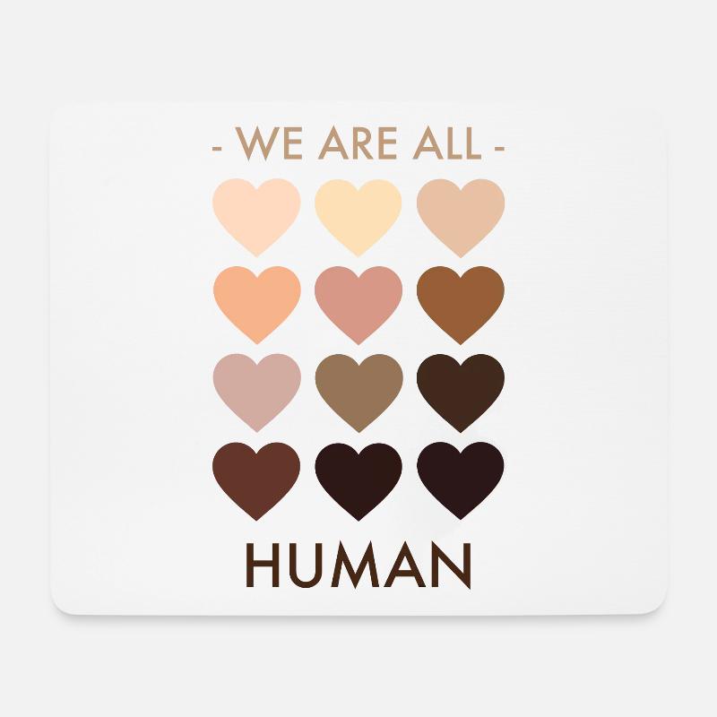 We are all human - Mousepad (Querformat) - Weiß