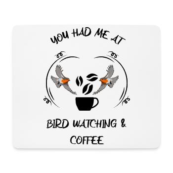 Vogelbeobachtung Vögel Beobachten Birding Kaffee - Mousepad (Querformat) - Weiß - Vorne