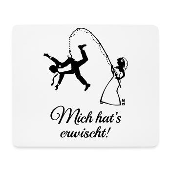 Mich Hat’s Erwischt! (Bräutigam, Angel, JGA, 2C) - Mousepad (Querformat) - Weiß - Vorne
