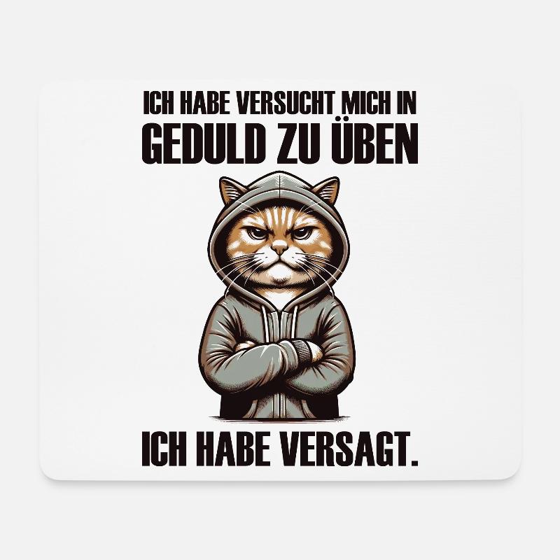 Lustige Sprüche Katze Ironie Sarkasmus Spruch - Mousepad (Querformat) - Weiß