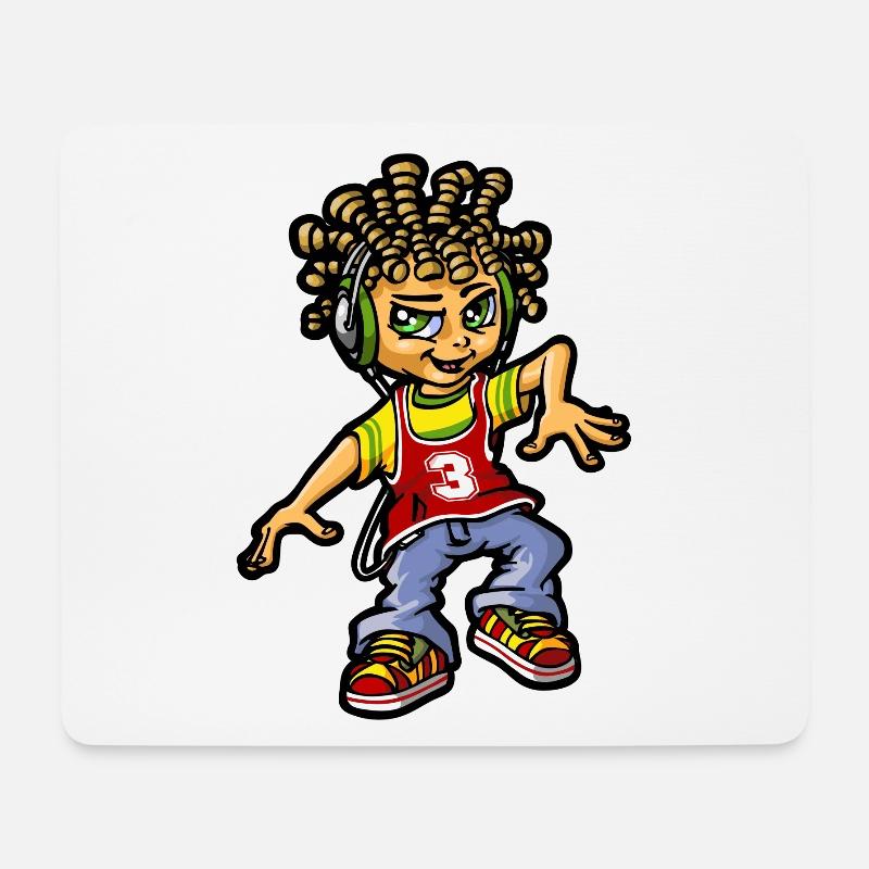 bboy und Dreads - Mousepad (Querformat) - Weiß