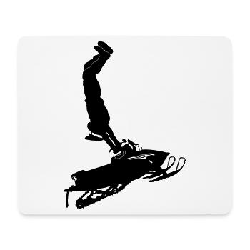Snowmobil, Snowboarder, Snowboarden, - Mousepad (Querformat) - Weiß - Vorne