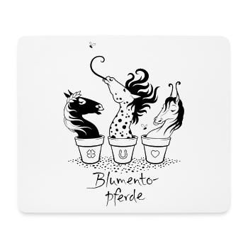 BlumentoPferde - Mousepad (Querformat) - Weiß - Vorne