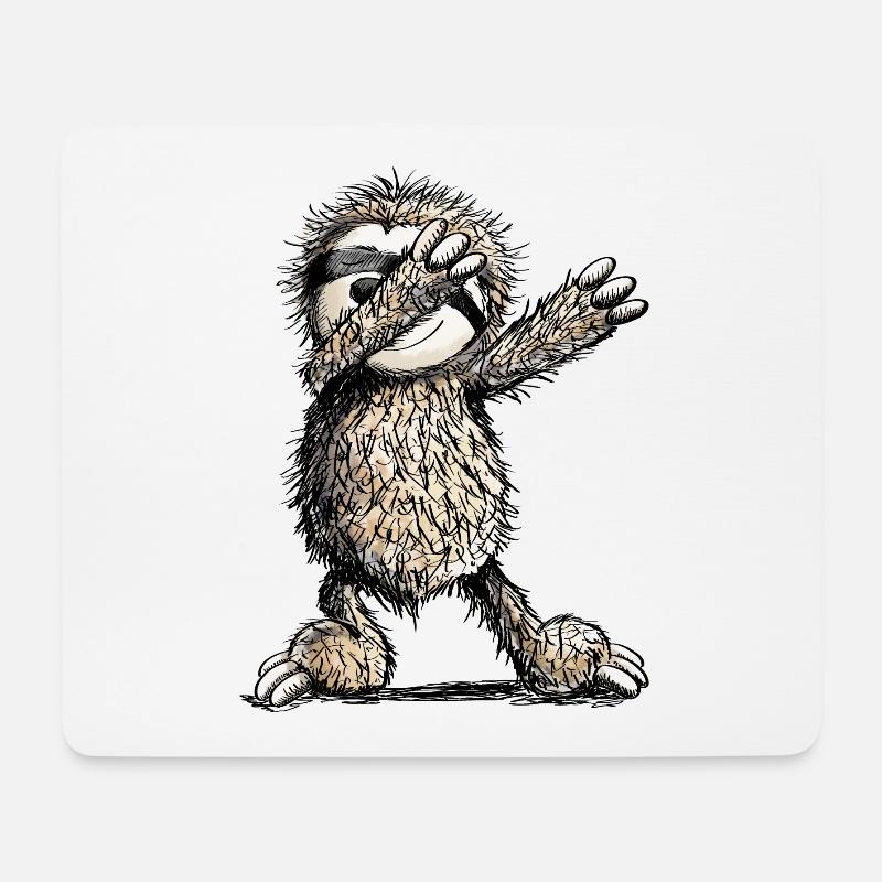 Dabbing Faultier - Dab Dance - Faultiere - Mousepad (Querformat) - Weiß