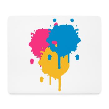 Drei bunte Farbflecken im Graffiti Stil - Mousepad (Querformat) - Weiß - Vorne