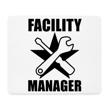 Facility Manager | Hausmeister | Star | Stern - Mouse Pad (horizontal) - white - Front