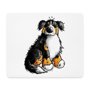 "Bernie" - Bouvier Bernois - Chien - Tapis de souris (format paysage) - blanc - Devant
